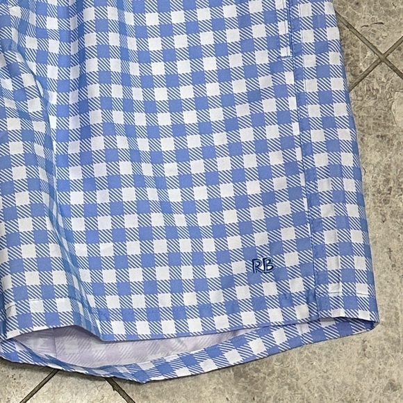 Rugged Butts Swim Trunks NEW Periwinkle Blue Gingham Large 7” Inseam - Picture 6 of 10